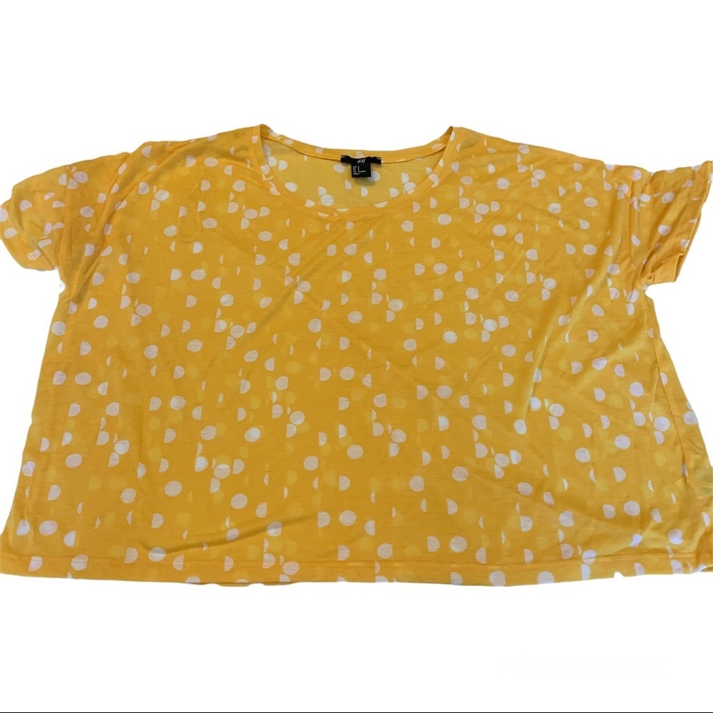 H & M Yellow Pokadot Crop Top Size Small, NWOT